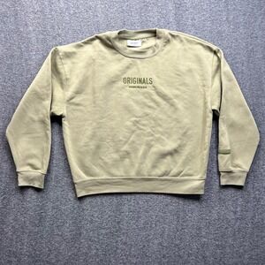 Brooklyn Cloth Sweatshirt Mens Medium Tan Originals Embroidered Fleece Street